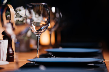 luxury tableware beautiful table setting in restaurant