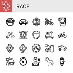 race simple icons set