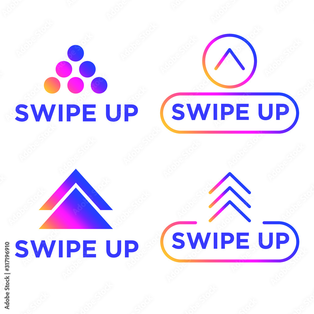 Aufkleber Swipe up icon for social media stories, scroll pictogram template color editable. Arrow up logo for blogger symbol vector sign isolated on white background illustration for graphic and web design.