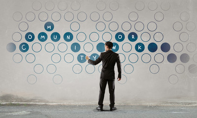 Business terms for success. Mixed media