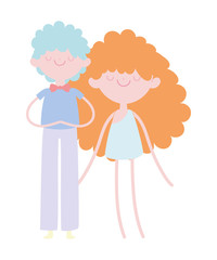 happy valentines day, young man and cupid love characters