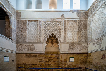 Inside the synagogue of Cordoba. Jewish temple in Andalusia, Spain