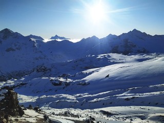 view of the alps in winter