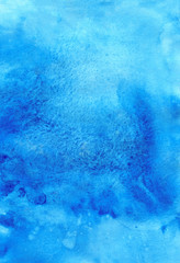 Fototapeta na wymiar Bright blue watercolor texture