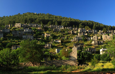 Fototapeta na wymiar antic town kaya köy fethiye 