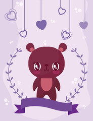 Love bear cartoon vector design