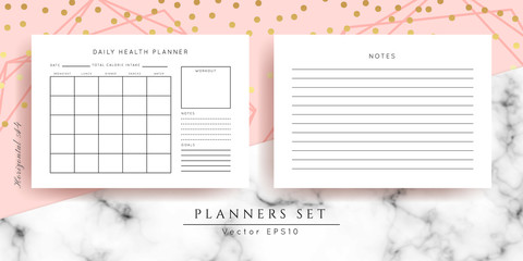 Vector Marble Planners set on Marble