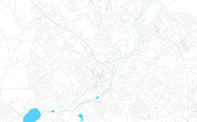 Mansfield, England bright vector map