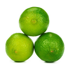 Lime citrus fruit isolated on white background