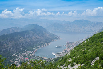 View of the Kotor bay in Montenegro