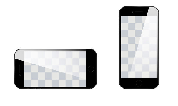 Phone with blank screen isolated on white background.  Vector eps10 illustration