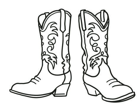 17+ Cowboy Boots Drawing Easy