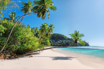 Amazing tropical paradise beach, Anse Takamaka beach on Seychelles.	