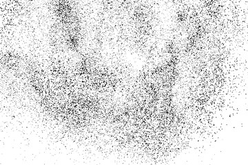 Black Grainy Texture Isolated On White Background. Dust Overlay. Dark Noise Granules. Digitally Generated Image. Vector Design Elements, Illustration, Eps 10.