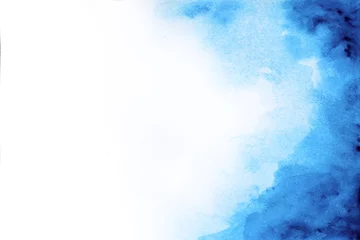 Fotobehang Aquarel Abstract blue watercolor paint on white paper background  © zomjeed