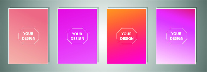 Colorful vector blurred gradient textures. Background for Social media post, wallpaper, mobile app, screen 