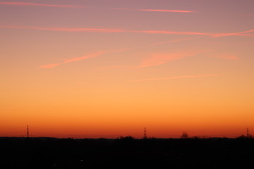sunset over the city hamburg