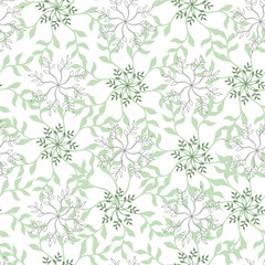 Light green pattern on a white background. Seamless vector illustration for fabric.