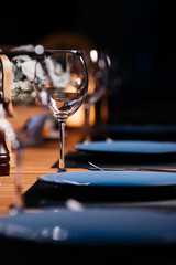 luxury tableware beautiful table setting in restaurant