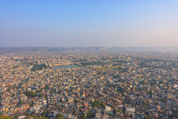 Top view of Jaipur city at India.