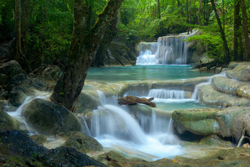 Beautiful deep forest waterfall in Thailand © yotrakbutda