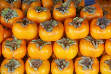 Persimmon fruit background