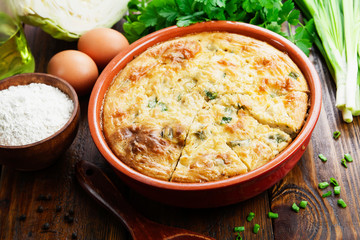 Vegetable casserole with cabbage