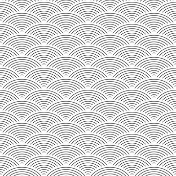 Fish scale seamless pattern background. Abstract design element. Black vector illustration