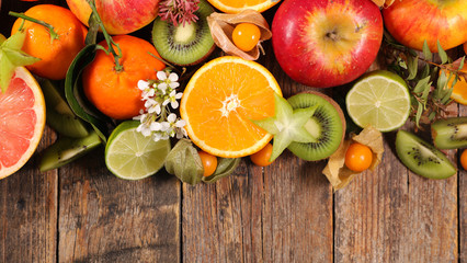 Naklejka na ściany i meble citrus fruit- orange, lemon and grapefruit collection