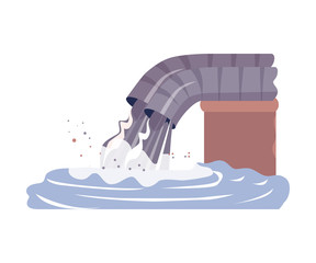 Environmental Pollution Problem and Ecology Harm from Modern Industry Vector Illustration