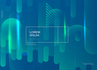 Flat vector. Minimal geometric background. Dynamic shapes composition. Eps10 vector.