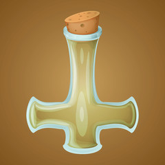 Magic potion empty bottle game asset vector icon, cute fantasy design, isolated element.