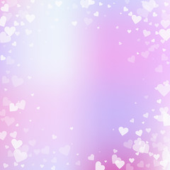 White heart love confettis. Valentine's day vignet