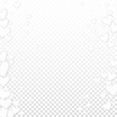 White heart love confettis. Valentine's day border