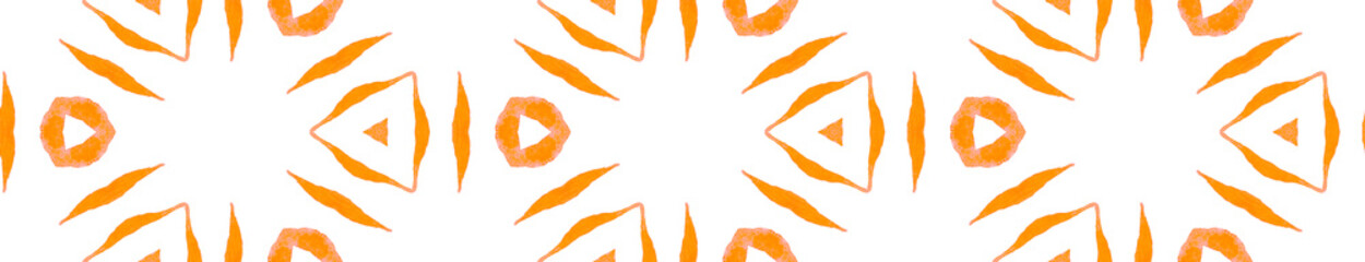 Orange geometric foliage Seamless Border Scroll. G