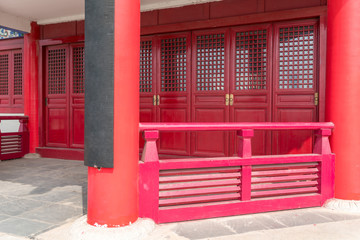 Chinese old red door