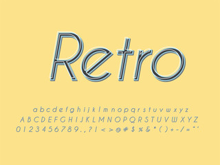 Stylish trendy logotype Retro Bar. 3D colorful Font