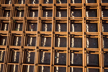 Full frame take of construction rods