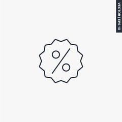 Discount, percentage, linear style sign for mobile concept and web design