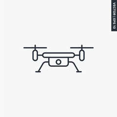 Drone aerial camera icon, linear style sign for mobile concept and web design