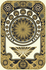 Art nouveau inspired floral frame
