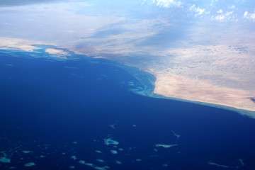 Fototapeta na wymiar Saudi Arabian Coastline, north of Jeddah, abeam Medina