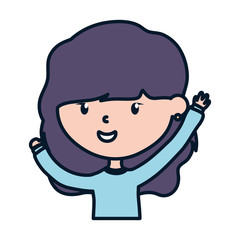 young woman cartoon character portrait