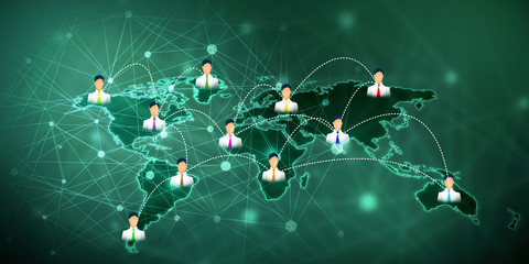 2d illustration Business Network concept