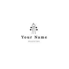Vector hand drawn logo template with musical instrument strings.