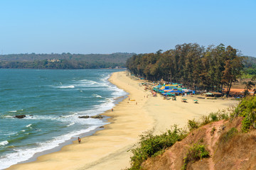 Fototapeta na wymiar View of Keri or Querim beach in north Goa. India