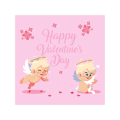 greetings card for valentines day, sweet cupid angel