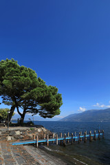 Obraz premium Promenade of Brissago with jetty