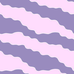 Bright purple and pink wavy lines with white outline. Cute Wavy background.