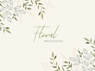 Fototapeta premium Floral Background Decorated with Leaves Branch.